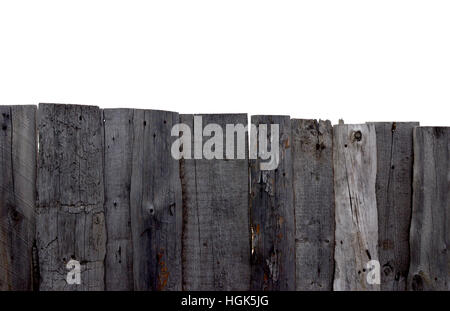 Wooden fence on a white background Stock Photo