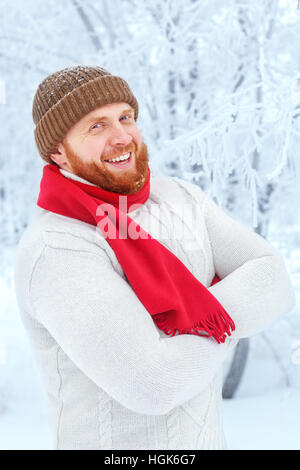 portrait of the redhead bearded man Stock Photo