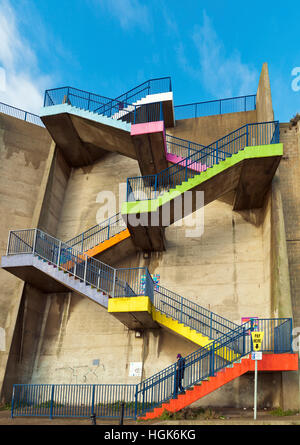 Colourful stairs East Cliff  Ramsgate. Stock Photo