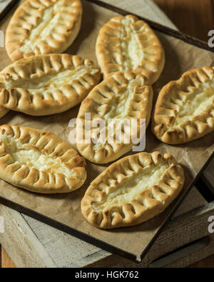 Karelian pies. Traditional pasties from Finland Stock Photo