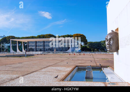 Monument to president Kubischeck on Plaza of the Three Powers, Brasilia Stock Photo