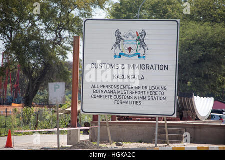 Botswana Customs and Immigration, Zambia Botswana border Stock Photo