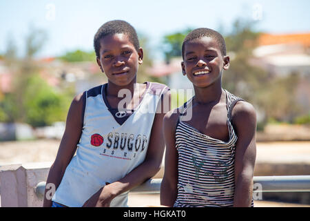 Boys on Mozambique Island (Ilha de Mocambique), Mozambique Stock Photo