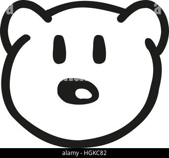 Drawn teddy bear head Stock Photo