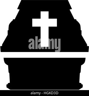 Casket with cross Stock Photo