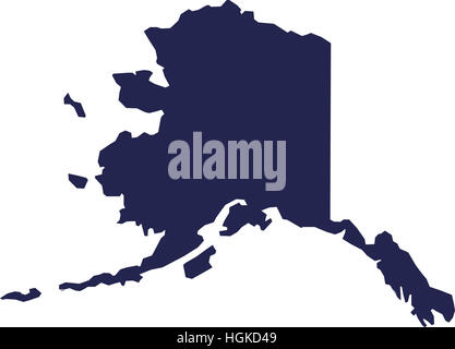 Alaska state map Stock Photo