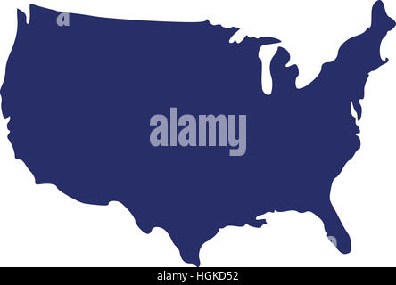 United States of America map isolated on white background Stock Photo ...