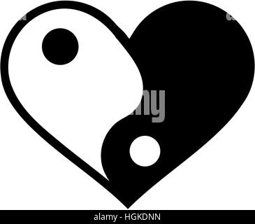 Yin yan heart Stock Photo