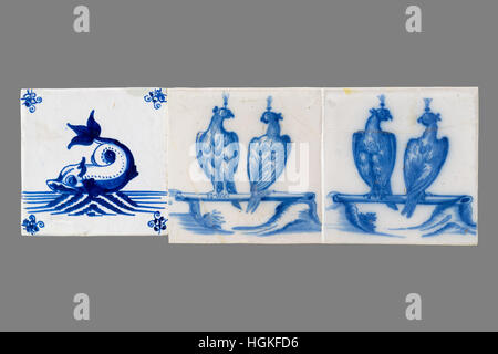 old Dutch tile from the 16th to the 18th century Stock Photo