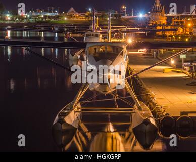 Float planes waiting in the inner harbour in Victoria, BC, Canada. Stock Photo