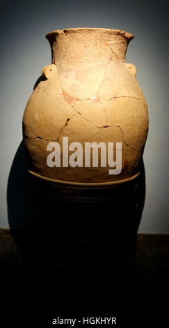 old clay jugs in museum Stock Photo