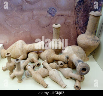 old clay jugs in museum Stock Photo