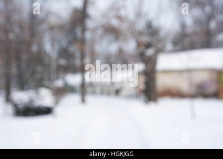 Winter scene blurry abstract background Stock Photo