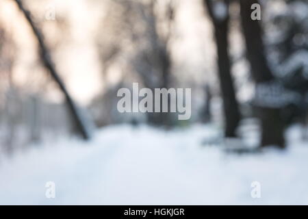 Winter scene blurry abstract background Stock Photo