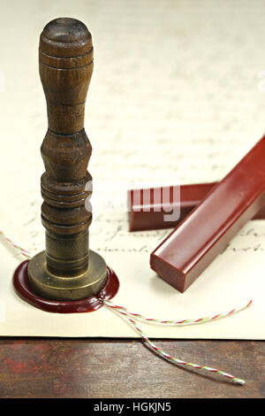 wax seal on document Stock Photo