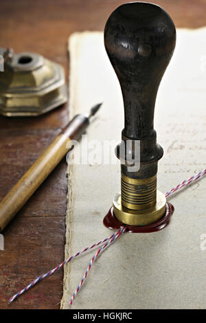 wax seal on document Stock Photo