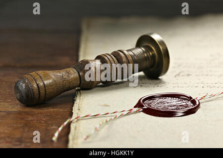 wax seal on document Stock Photo