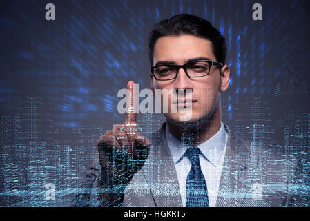 Businessman of digital age in concept Stock Photo