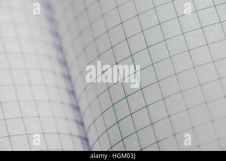 open empty notebook with checked pages Stock Photo
