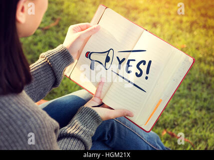 Yes Yeah Affirmative Absolutely Right Sure Concept Stock Photo