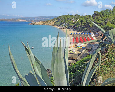 Veiw of  Platis Gialos towards lassi, Kefalonia, island Greece Stock Photo