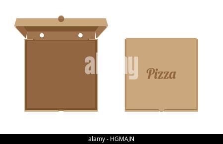 Opened cardboard box for Pizza Stock Vector
