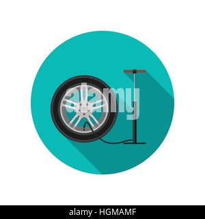 Tire service flat icon Stock Vector