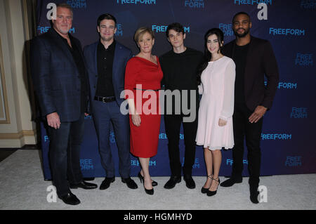 Micahel McGrady, Burkely Duffield, Romy Rosemont, Jonathan Whitesell, Dilan Gwyn, Jeff PIerre. Disney ABC Television Group TCA Winter Press Tour 2017 held at the Langham Huntington Hotel. Photo Credit: Birdie Thompson/AdMedia © Birdie Thompson/AdMedia/ZUMA Wire/Alamy Live News Stock Photo