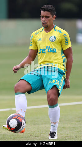 Sao Paulo, Brazil. 11th Jan, 2017. Jean player, SE Palmeiras, during training, the Football Academy. Credit: Foto Arena LTDA/Alamy Live News Stock Photo