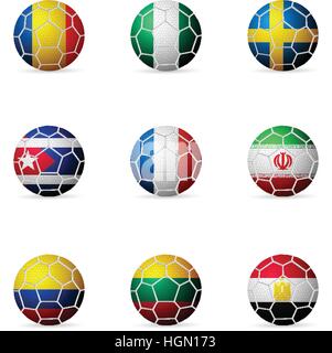Soccer ball flag on a white background. Stock Vector