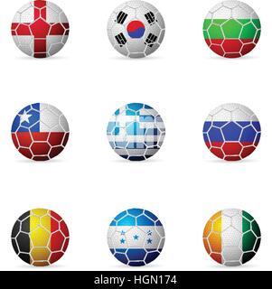 Soccer ball flag on a white background. Stock Vector