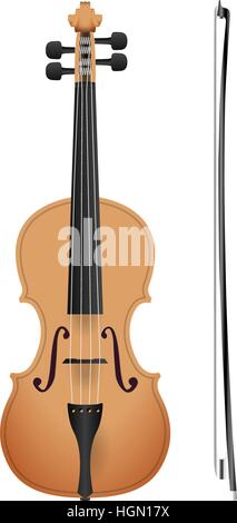 Violin on a white background. Vector illustration. Stock Vector