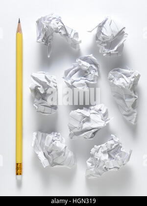 Yellow pencil isolated on a white background Stock Photo