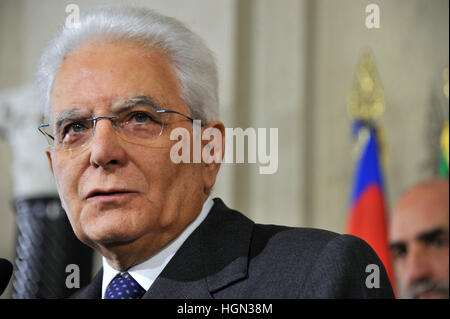 Consultations at the Quirinale for the appointment of the next Italian Prime Minister  Featuring: Sergio Mattarella Where: Rome, Italy When: 10 Dec 2016 Credit: IPA/WENN.com  **Only available for publication in UK, USA, Germany, Austria, Switzerland** Stock Photo