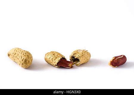 Dried peanuts isolated on white background Stock Photo