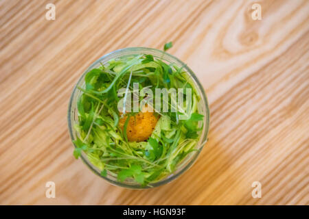 Aquavit the Restaurant. The dish is Celeriac. Celeriac, also called turnip-rooted celery or knob celery, is a variety of celery Stock Photo