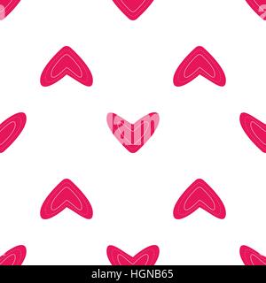 Seamless pattern with dark pink hearts on white background Stock Vector