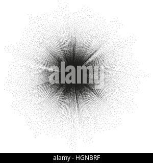 Black and white Sunburst background. EPS 10 Stock Vector