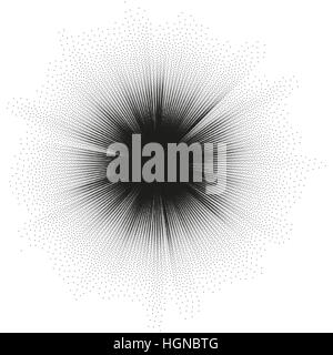 Dotwork sunburst or flare with rays. EPS 10 Stock Vector