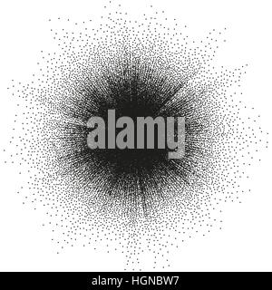 Engraving stippling burst. EPS 10 Stock Vector