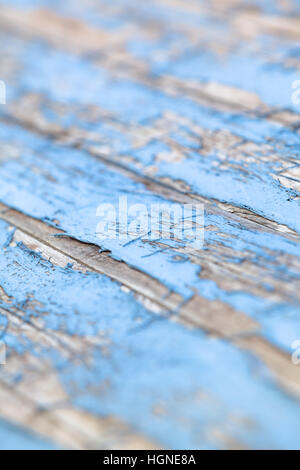 Diagonal view to blue painted old wooden planks Stock Photo