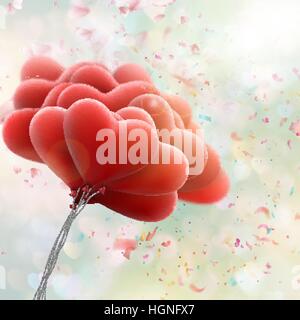 Realistic Red Hearts Background. EPS 10 Stock Vector