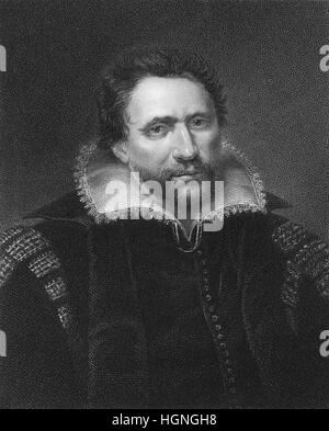 Ben or Benjamin Jonson, 1573 - 1637, an English poet and playwright Stock Photo