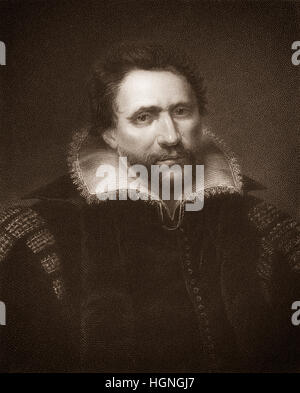 Ben or Benjamin Jonson, 1573 - 1637, an English poet and playwright Stock Photo