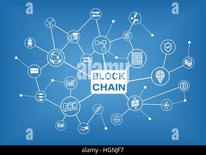 Blockchain vector illustration background Stock Vector