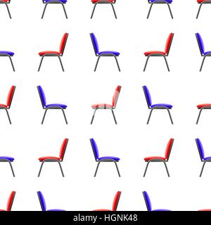 Blue and Red Office Chairs Seamless Pattern Stock Vector