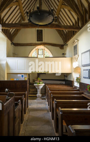 Interior of St Mary's church in Alton Barnes village Wiltshire UK Stock Photo