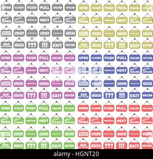Set of 144 vector tag / sign icons. Vector file contains 24 kinds of tags in 6 different color sets. Grouped, ready to use Stock Vector