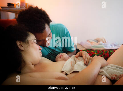 HOME BIRTHING Stock Photo