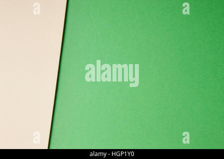 Colored cardboards background in green beige tone. Copy space. Horizontal Stock Photo